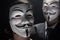 Anonymous activist hacker with mask studio shot