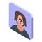Anonymous avatar icon isometric vector. Person mystery