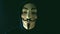 Anonymous computer hacker wearing Guy Fawkes vendetta mask