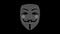 Anonymous hacker face in the dark shadows on computer screen , loop, cyber security, virus attack, hacking.