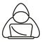 Anonymous hacker icon outline vector. Mark had person