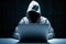 Anonymous Hacker in White Hoodie Embracing Ethical Hacking. created with Generative AI