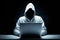 Anonymous Hacker in White Hoodie Embracing Ethical Hacking. created with Generative AI