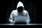 Anonymous Hacker in White Hoodie Embracing Ethical Hacking. created with Generative AI