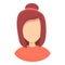 Anonymous hidden girl icon, cartoon style