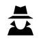 Anonymous, hidden, incognito icon. Black vector graphics