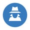 Anonymous, hidden, incognito icon. Blue color design