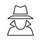 Anonymous, hidden, incognito outline icon. Line art vector
