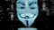 Anonymous mask on digital background