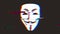 Anonymous mask icon on bad old film tape