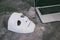 Anonymous mask to hide identity on computer laptop - internet criminal and cyber security threat concept