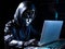 Anonymous robot hacker. Concept of hacking cybersecurity, cybercrime, cyberattack, dark web, etc