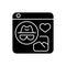 Anonymous social media black glyph icon