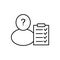 Anonymous survey line icon on white background