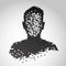 Anonymous vector icon. Privacy concept. Human head with pixelated face. Personal data security illustration.