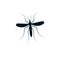 Anopheles mosquito logo. Dangerous bloodsucking insect logotype. Flying dengue disease carrier icon. Black and white