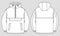 Anorak jacket. Vector technical sketch. Mockup template