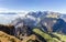 Anorama view from Hoher Kasten an the Alps peaks