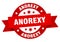 anorexy round ribbon isolated label. anorexy sign.