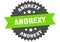 anorexy sign. anorexy round isolated ribbon label.