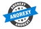 anorexy sign. round ribbon sticker. isolated tag