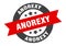 anorexy sign. round ribbon sticker. isolated tag