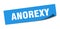 anorexy sticker. anorexy square isolated sign.