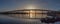 Another bridge in sunset in stavanger, hafrsfjord in a panorama