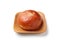 anpan round bread with azuki red beans paste isolated on plate on white background