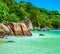 Anse citron under a blue sky