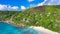 Anse La Liberte\\\' in Mahe\\\', Seychelles. Amazing aerial view from drone