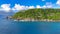 Anse La Liberte\\\' in Mahe\\\', Seychelles. Amazing aerial view from drone