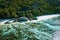 Anse Source d'Argent beach at La Digue island, Seychelles from drone aerial perspective