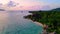 Anse Source d\'Argent beach, La Digue Island, Seyshelles, Drone aerial view of La Digue Seychelles