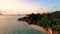 Anse Source d\'Argent beach, La Digue Island, Seyshelles, Drone aerial view of La Digue Seychelles