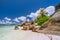 Anse Source d`Argent. Paradise exotic beach on island La Digue in Seychelles