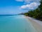 Anse Volbert, Praslin island in Seychelles aerial view on anse volvert cota d'or beach on Praslin island in