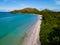 Anse Volbert, Praslin island in Seychelles aerial view on anse volvert cota d'or beach on Praslin island in