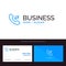 Answer, Call, Contact us Blue Business logo and Business Card Template. Front and Back Design
