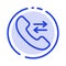 Answer, Call, Contact us Blue Dotted Line Line Icon