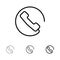 Answer, Call, Phone Bold and thin black line icon set