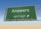 Answers road sign 3d illustration