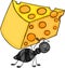 Ant carrying slice of cheese