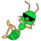 The ant with the cool glasses is relaxing, doodle kawaii. doodle icon image