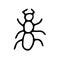 Ant hand drawn in doodle style. element scandinavian monochrome minimalism simple element. insect, spring, summer. design card,