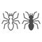 Ant line and solid icon, Insects concept, emmet sign on white background, Ant silhouette icon in outline style for