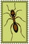 Ant on stamp
