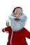 Anta Claus with glass of champagne