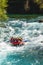 Antalya, Turkey - August 10, 2023: Rafting on a big rafting boat on the river in Antalya Koprulu Canyon