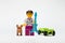 Antalya, Turkey - August 22, 2023: Musician Lego people character on white background